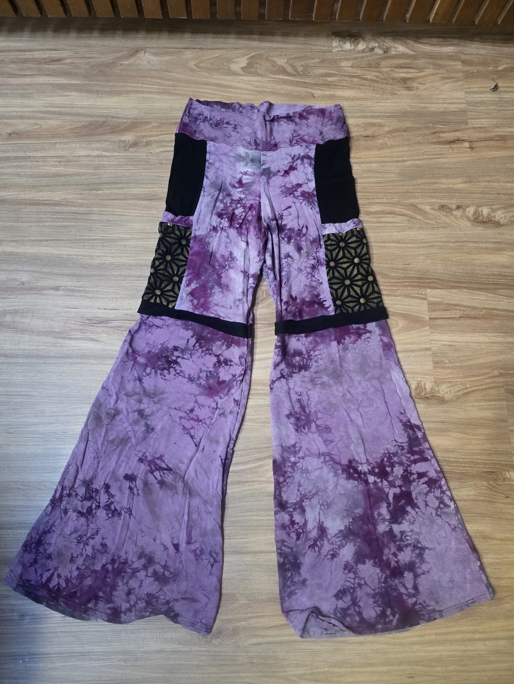 Benu Apparel Sacred Geometry Flares In Black Cherry XL